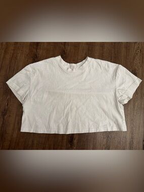 nuuds White Cotton Cropped TShirt